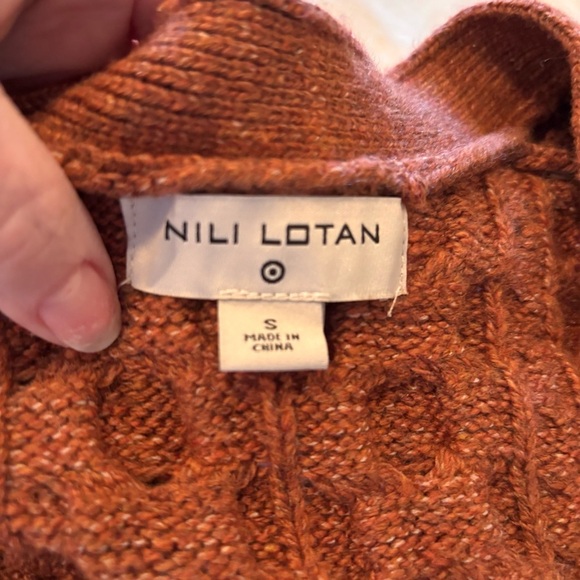 Nili Lotan x Target Open Front Cable Knit Cardigan Rusty Orange, Small - Picture 9 of 14